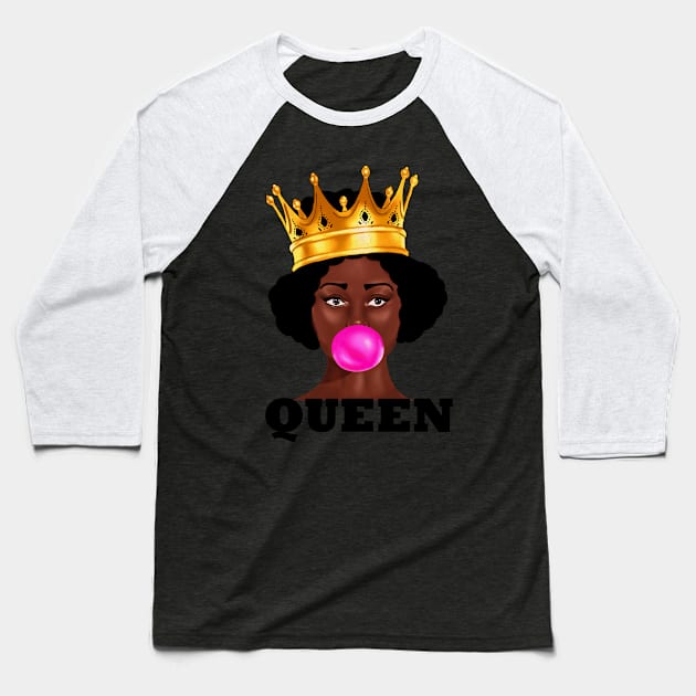 Black Queen Baseball T-Shirt by johnnie2749